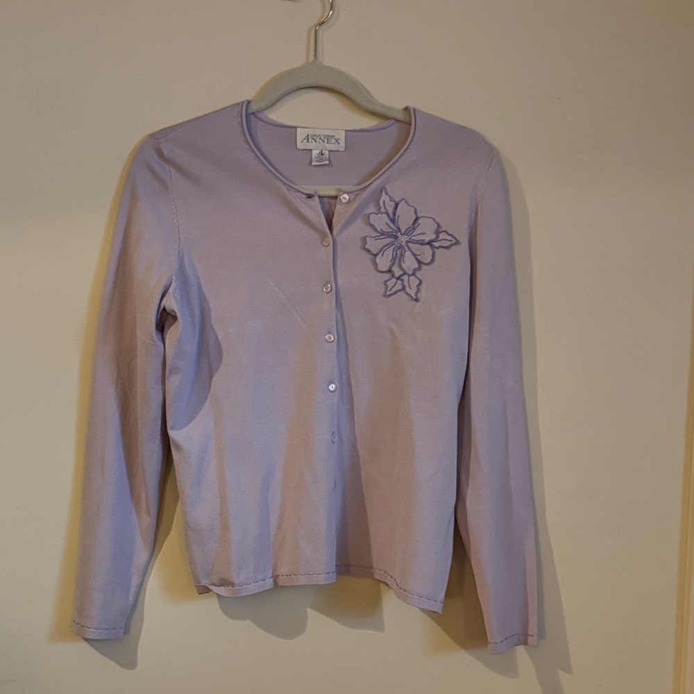 Anvil Kids Lavender Button Down Shirt with Floral Design